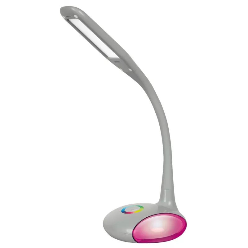 Activejet VENUS RGB pelēks LED galda lampa ar krāsu mainīgu pamatni un USB uzlādi