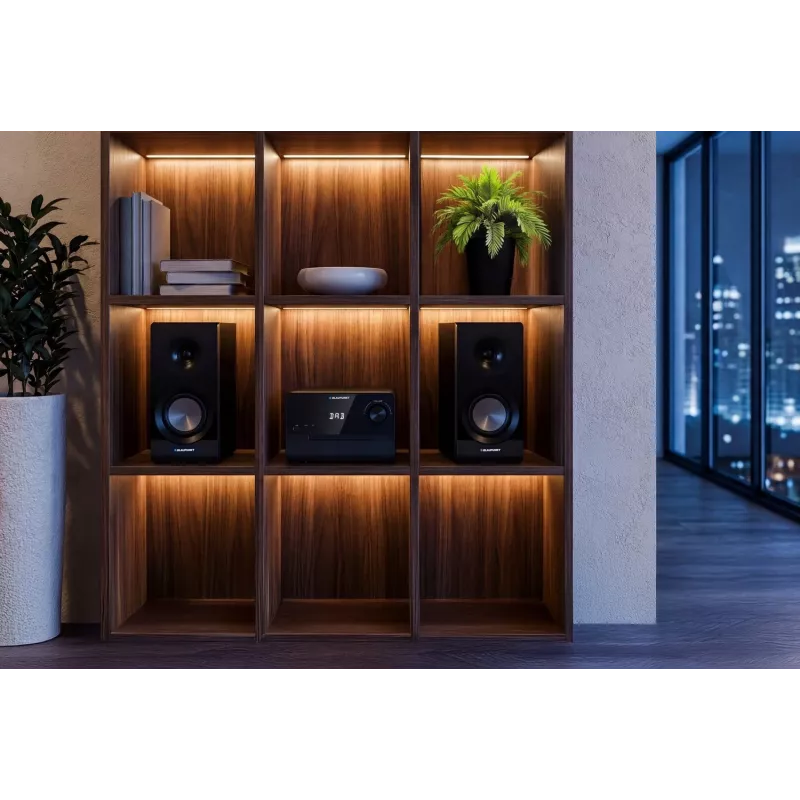Blaupunkt MS49DAB Mikro Hi-Fi sistēma ar DAB+ un Bluetooth, melna