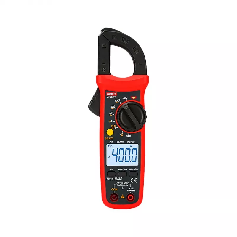 UNI-T UT202R True RMS digitālais strāvas mērītājs ar skavu 400A AC/DC spriegums pretestība kapacitāte frekvence temperatūra NCV