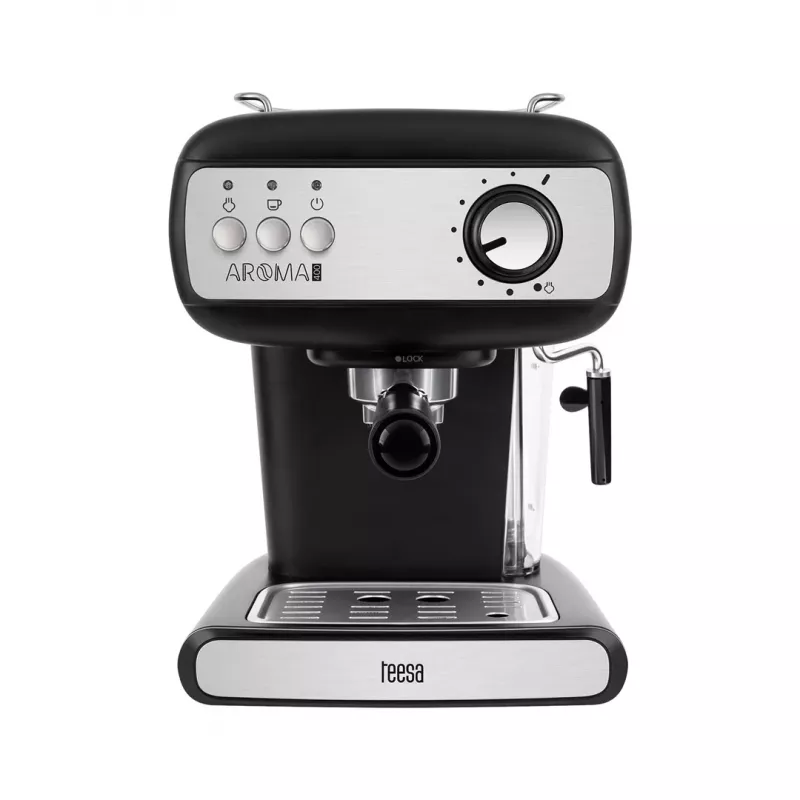 TEESA AROMA 400 Espresso kafijas automāts 15 Bar 850W 1,6L Nerūsējošais tērauds/Melns