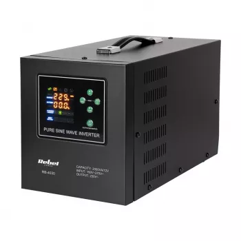 Rebel POWER-2000-LFP4 2000VA/1200W tīra sinusoidālā viļņa invertors ar lādētāju, 12V uz 230V, UPS funkcija