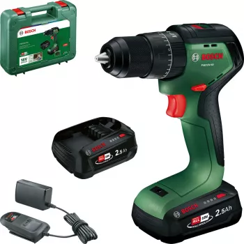 Bosch PSB18V-60 18V bezsuku akumulatora triecienurbjmašīna ar 2x2,5Ah akumulatoriem un lādētāju koferī