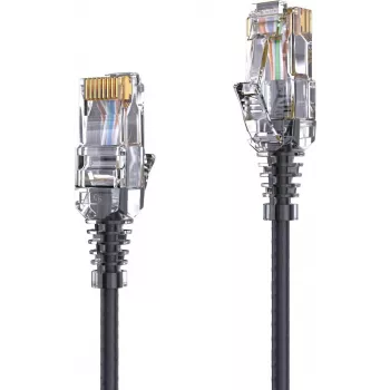 PureLink AVIT Media Series Slim Cat.6a S/FTP tīkla kabelis, 0,5 m, melns