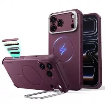 ESR Cyber Tough Kickstand MagSafe vāks iPhone 17 Pro / 18 Pro – tumši bordo