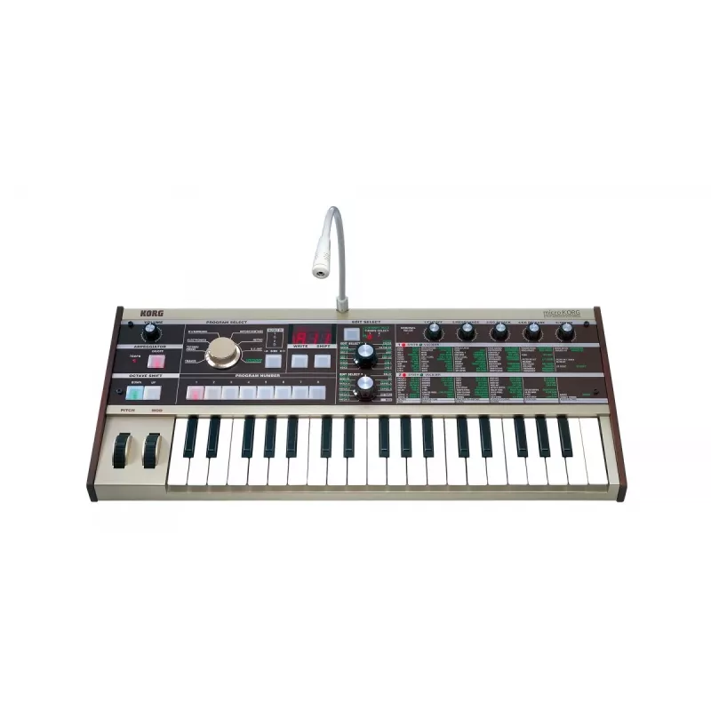 Korg microKORG analogās modelēšanas sintezators ar 37 mini taustiņiem un vokoderi, pelēks