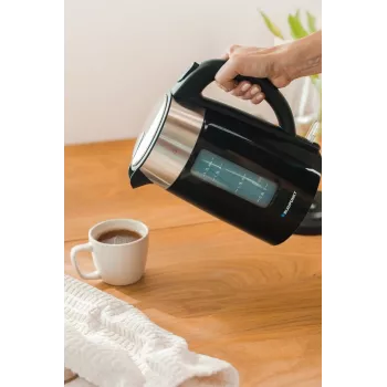 Blaupunkt EKP412 elektriskā tējkanna 1,7L 2200W nerūsējošais tērauds sudraba/melna