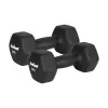REBEL ACTIVE čuguna neoprēna sešstūra hanteles komplekts 2x8kg, tumši pelēks