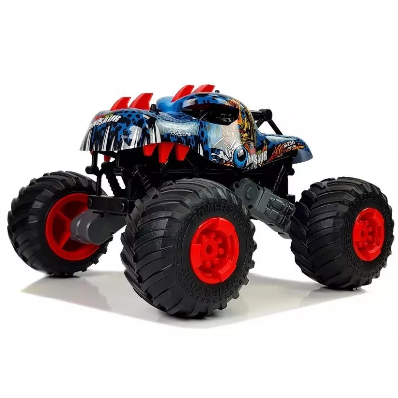 LEAN TOYS 9023 Dinozaurs Tālvadības Terena Auto ar Lieliem Riteņiem 2.4G – 1:16 Mērogs 4WD Bezceļa RC Transportlīdzeklis, Zaļš/Brūns