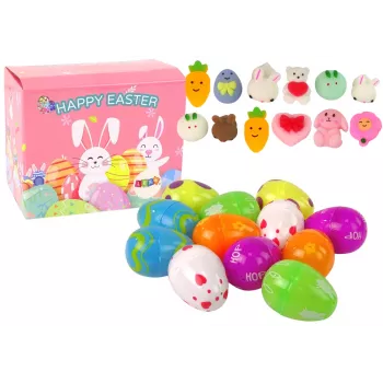 LEAN TOYS Lieldienu olu mīkstās trušu rotaļlietas komplekts, 12 gabali