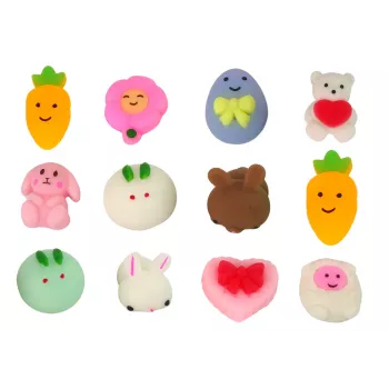 LEAN TOYS Lieldienu olu mīkstās trušu rotaļlietas komplekts, 12 gabali