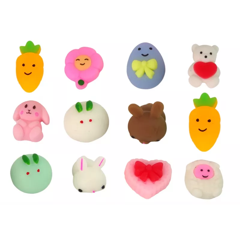 LEAN TOYS Lieldienu olu mīkstās trušu rotaļlietas komplekts, 12 gabali