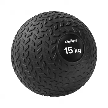 Rebel Active Slam Ball 15 kg 23 cm melna - medicīnas bumba spēkam un rehabilitācijai