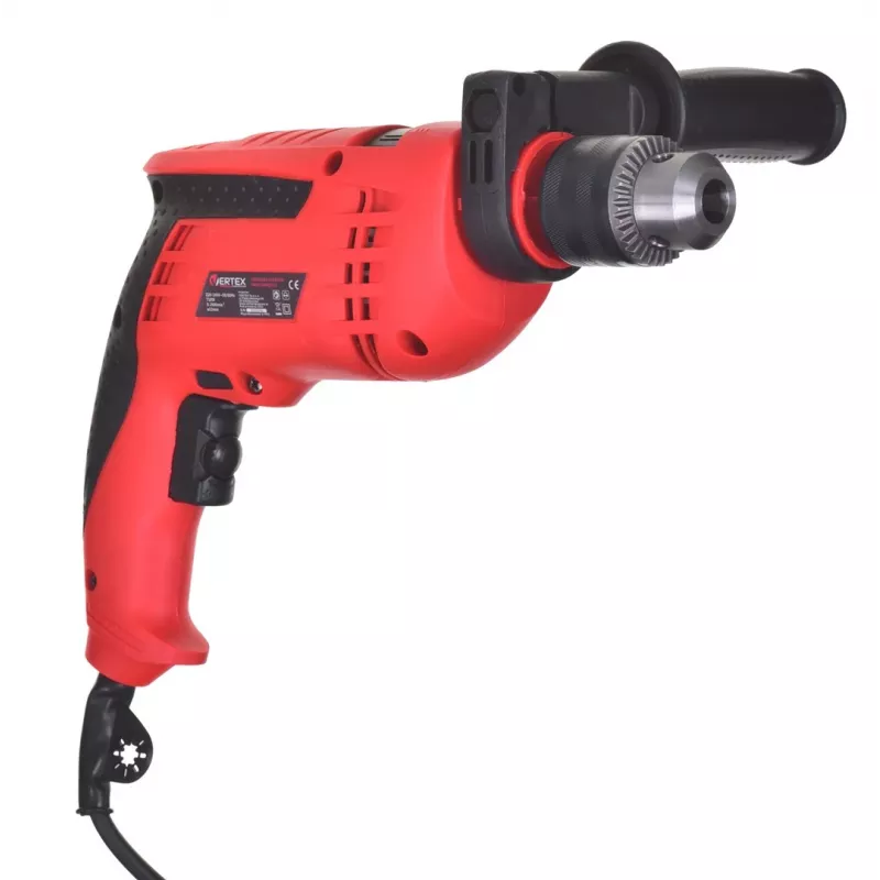 VERTEX VWU710 710W triecienurbjmašīna ar 13mm atslēgas patronu, 0-2800 apgr./min, 0-44800 sitieni/min, mainīgs ātrums, reversīva, palīgrokTuris, dziļuma ierobežotājs
