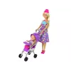 LEAN TOYS Rotaļlietu ratiņu komplekts ar aksesuāriem – rozā rati ar mīkstu lelli, barošanas pudelīti, segu un somu
