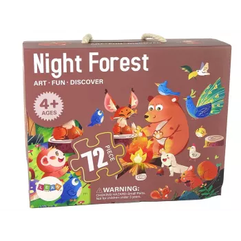 LEAN TOYS Meža dzīvnieku 72 detaļu bērnu puzle