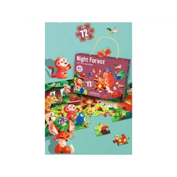 LEAN TOYS Meža dzīvnieku 72 detaļu bērnu puzle