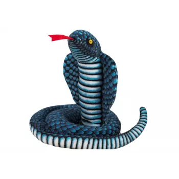 LEAN TOYS Plīša maskota čūska Karalis kobra zila 100 cm