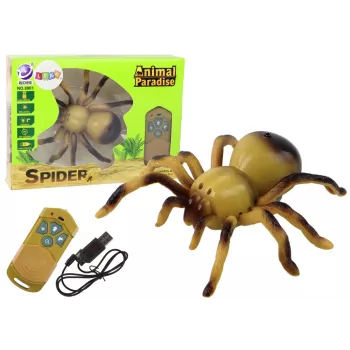 LEAN TOYS Tālvadības tarantula zirneklis RC rotaļlieta dzeltena 27/40 MHz