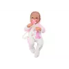 LEAN TOYS lelle ar knupīti, vienradža bodiju, rozā segu un aksesuāriem, 35 cm