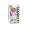LEAN TOYS lelle ar knupīti, vienradža bodiju, rozā segu un aksesuāriem, 35 cm
