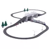 LEAN TOYS elektriskais vilciena komplekts ar paceļamo tiltu un 366 cm sliedēm