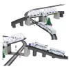 LEAN TOYS elektriskais vilciena komplekts ar paceļamo tiltu un 366 cm sliedēm