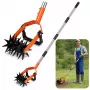 LEAN TOYS rotējošais dārza ravētājs ar teleskopisku rokturi, 5 zvaigžņu zariņi, regulējams 90-150 cm, zaļš/melns