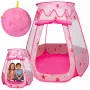 LEAN TOYS Bērnu rotaļu telts, sausais baseins, bumbiņu baseins, dārza istaba, zvaigznes, rozā