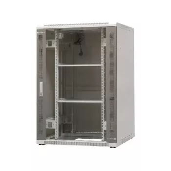 EmiterNet Top 24U brīvi stāvošs statīva skapis, 800x800x1180 mm, stikla priekšējās durvis, melns EM/SH05D-8824