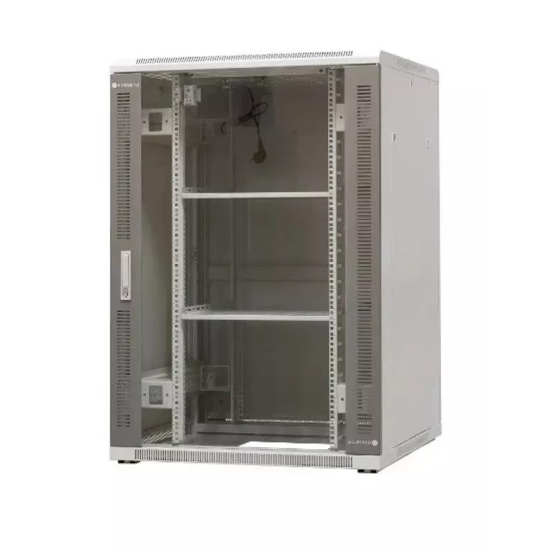 EmiterNet Top 24U brīvi stāvošs statīva skapis, 800x800x1180 mm, stikla priekšējās durvis, melns EM/SH05D-8824