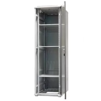 EMITER EmiterNet Top 42U brīvi stāvošs statīva skapis, 600x1000x1980 mm, stikla priekšdurvis, melns EM/SH05D-6042