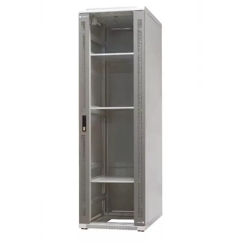 EMITER EmiterNet Top 42U brīvi stāvošs statīva skapis, 600x1000x1980 mm, stikla priekšdurvis, melns EM/SH05D-6042