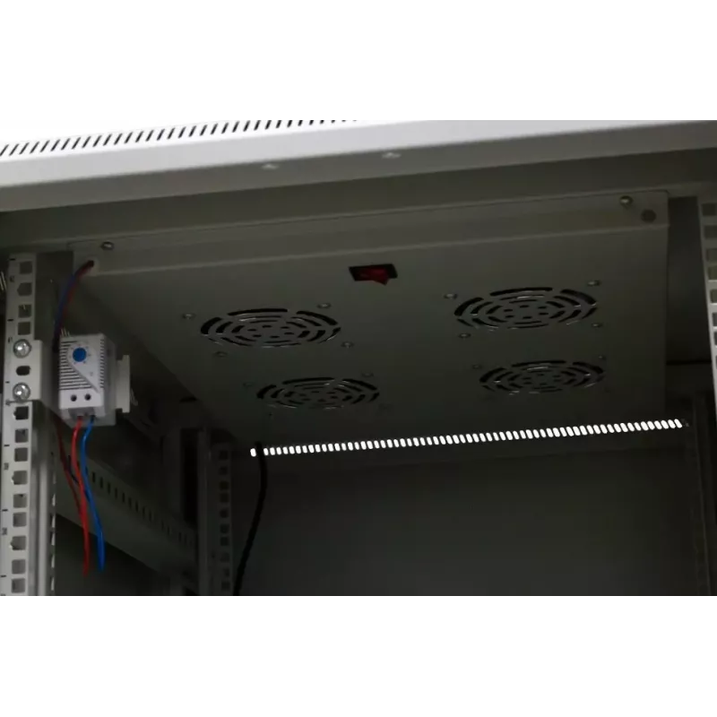 EMITER EmiterNet Top 42U brīvi stāvošs statīva skapis, 600x1000x1980 mm, stikla priekšdurvis, melns EM/SH05D-6042