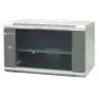 EMITER EM/AP6406 19 collu 6U sienas montāžas tīkla skapis, 600x450x370 mm, rūdīta stikla durvis, tērauds, melns