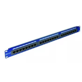 EMITERNET 19 inch 24 portu Cat.6 UTP savienojumu panelis ar integrētu plauktu, 1U, zils DCN/PPFA-951K-248-C6