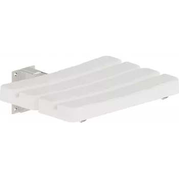 DEANTE NIL_651A salokāms sienas dušas sēdeklis, balts ABS plastmasa, alumīnija rāmis, 150 kg slodzes ietilpība