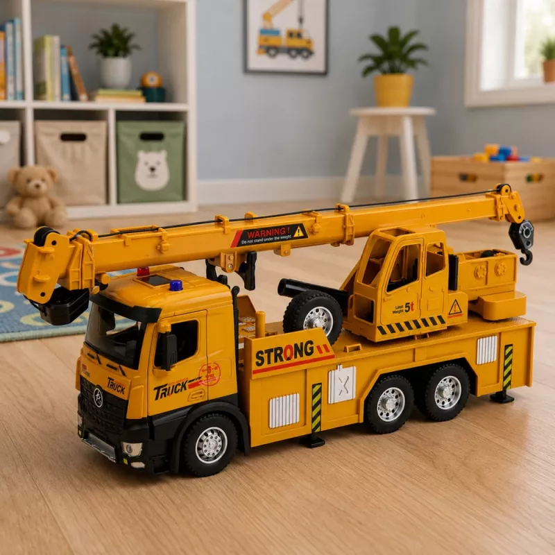 LEAN TOYS 1:12 RC kravas automašīna ar celtni - metāla kabīne, gaismas, skaņas, 2.4GHz 8 kanālu tālvadība