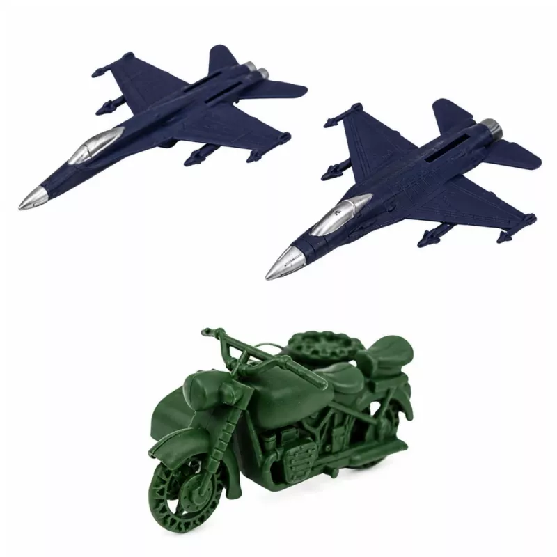 LEAN TOYS militārais komplekts ar karavīru figūrām, militārajiem transportlīdzekļiem, torni un aksesuāriem, 72 gab.