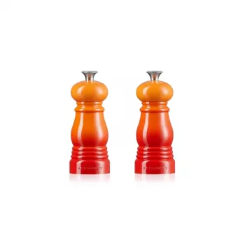Le Creuset sāls un piparu dzirnaviņu komplekts 11 cm Volcanic Orange