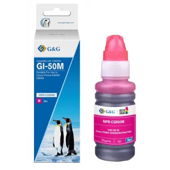 G&G Uzpildes pudele Canon GI-50 fuksija (70 ml) - pigmenta tinte, saderīga ar 3404C001