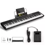 Artesia Performer 88 taustiņu daļēji svērta digitālā klavieres ar skaļruņiem, sustain pedāli un USB MIDI - melnas