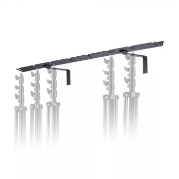 Manfrotto 027 pie sienas montējams statīvu turētājs 8 statīviem, alumīnijs, melns