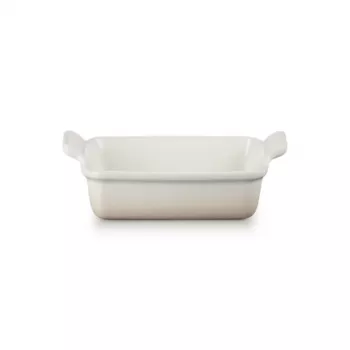 Le Creuset taisnstūra Heritage keramikas cepamtrauks 19x14cm / 1,1L balts