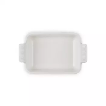 Le Creuset taisnstūra Heritage keramikas cepamtrauks 19x14cm / 1,1L balts