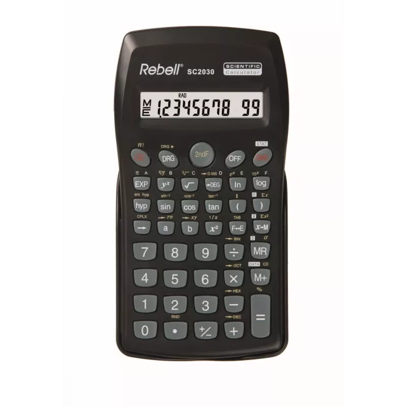 REBELL RE-SC2030 BX zinātniskais kalkulators, 240 funkcijas, 2 rindu LCD, melns