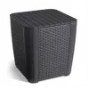 KETER Dārza galds/uzglabāšanas kaste Luzon Flat Wicker, pelēka
