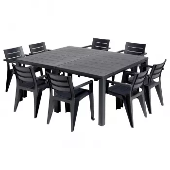 KETER dārza galds Julie Double Table (2 konfigurācijas) pelēks