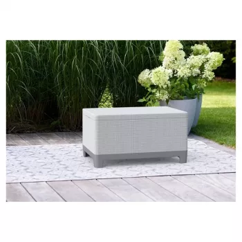 KETER Dārza galds/uzglabāšanas kaste Scandi Storage Table gaiši pelēka/tumši tērauda pelēka