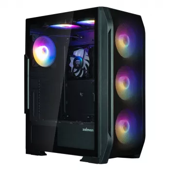 Zalman N7 PLUS V2 ATX Mid Tower datora korpuss, 7 x 120mm ARGB ventilatori, rūdīts stikls, melns