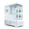 Zalman CHRONIX V2 balts ATX Mid Tower datora korpuss ar 3 x 120mm ARGB ventilatoriem, rūdīta stikla sānu panelis